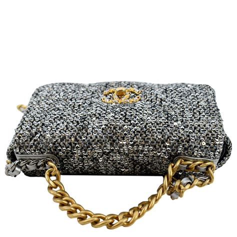 silver sequin chanel bag|Chanel sequin bag 2021.